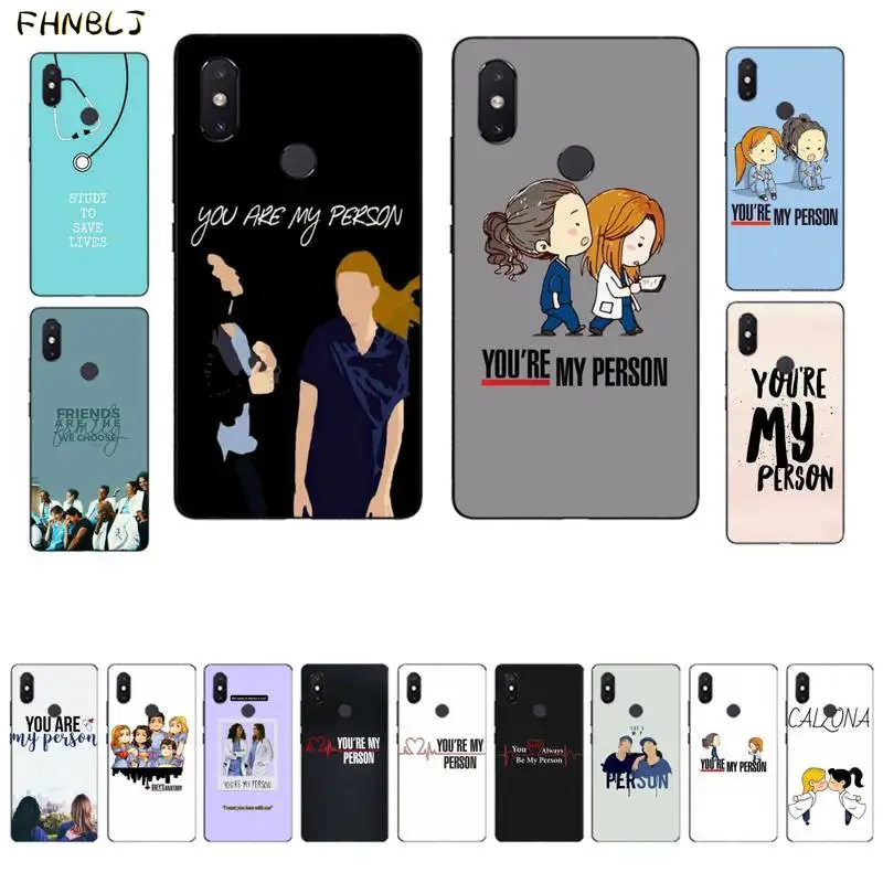 FHNBLJ чехол для телефона с рисунком серая Анатомия you are my person Xiaomi mi 5 6 plus 6x8 8se 8lite 9 9se