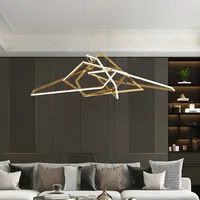 Modern Luxury Gold Lustre Stainless Steel Dimmable Led Pendant Lights Villa Living Room Led Hanging Lamp LED Lamparas Luminarias