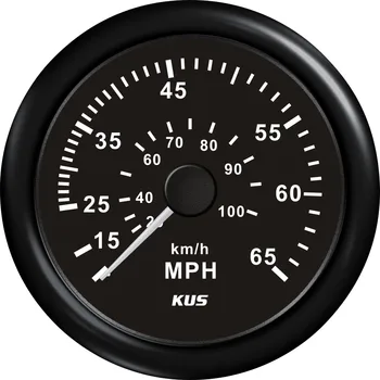 

KUS Boat Marine Speedo Gauge MPH Gauge Pressure Signals 0-65 MPH 100KM/H 85mm Black Bezel