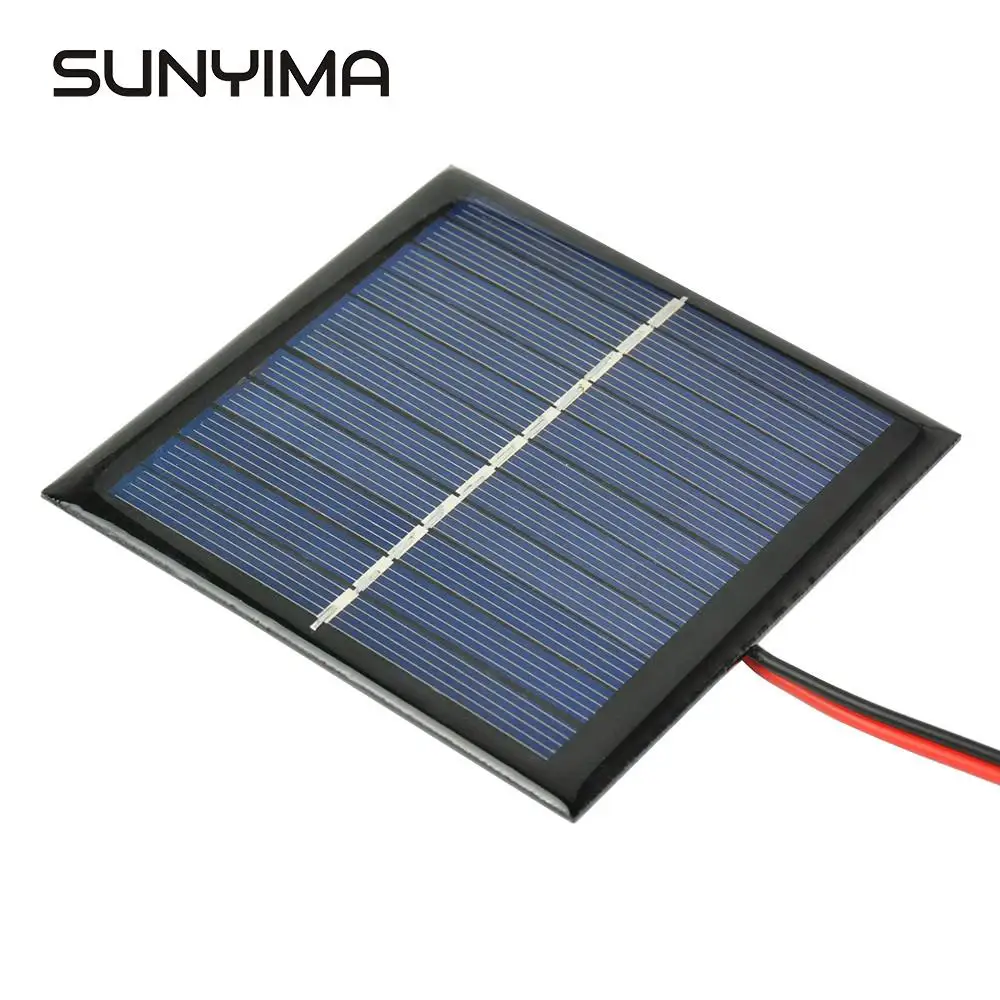 

SUNYIMA 5.5V 1W Solar Panel DIY Photovoltaic Solar Cell Car Lamp Light Sun Power sunpower Solar battery 95*95mm for 3.7V Battery