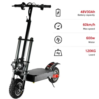 

ZHB007 600w Adult Foldable Off-road Electric Scooter 48v 20AH 30AH 50-90km 10 Inche-scooter Step Patinete Mobility Scooters