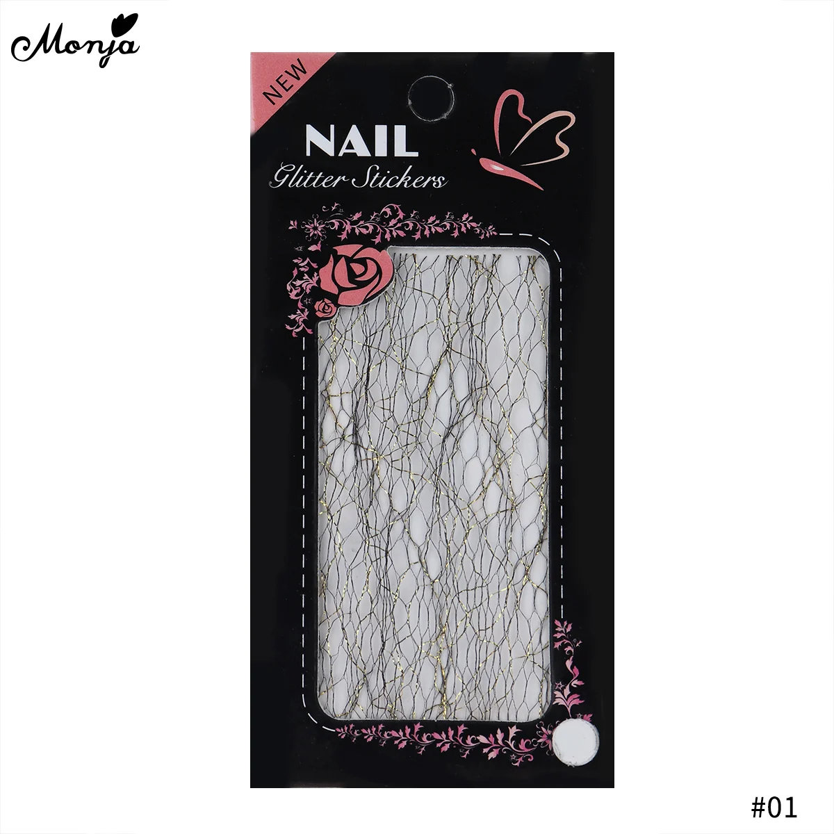 Monja Nail Art многоцветная наклейка сетка блестящая линия шелковые фольги полосы линии передачи наклейки для маникюра аксессуары украшения - Цвет: 01