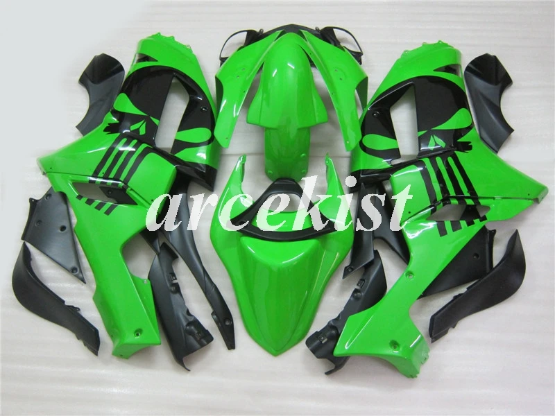 4 подарки ABS Обтекатели комплект подходит для kawasaki Ninja ZX6R 636 2007 2008 07 08 6R ZX-6R Кузов Набор зеленый черный на заказ
