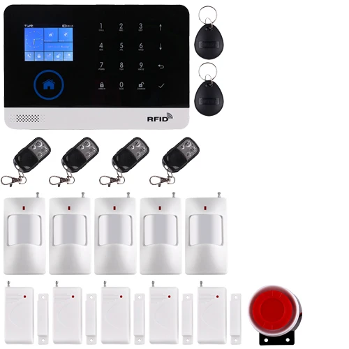 Беспроводная SIM GSM домашняя RFID Охранная ЖК-клавиатура с сенсорной клавиатурой wi-fi GSM сигнализация комплект датчиков английский, русский, испанский голос - Цвет: Option10