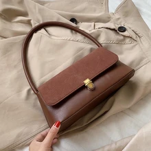 

Small Baguette Underarm Bag for Women 2021 Winter Shoulder Bag Female Clutch Luxury Designer Party Handbags Purse