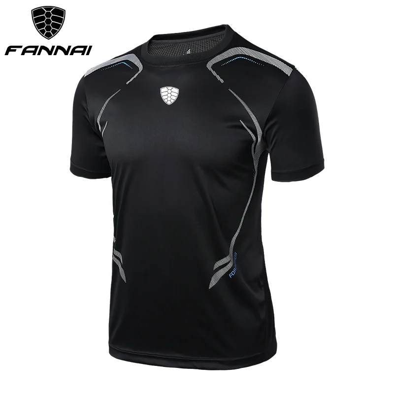 FANNAI Men T Shirt Sport Tops Tees Quick Dry Fitness Gym t shirt Short sleeve Men's Running Shirts Jerseys Sportswear Workout