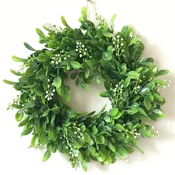 

Lifelike Artificial Wreath Flowers Door Hanging Wall Window Decoration Wedding Party Christmas Decor 11.8" Diameter