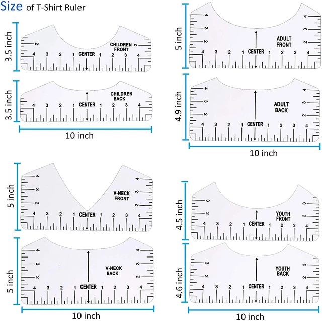 10 Pcs Tshirt Ruler, T-Shirt Alignment Guide Tool Tshirt Ruler