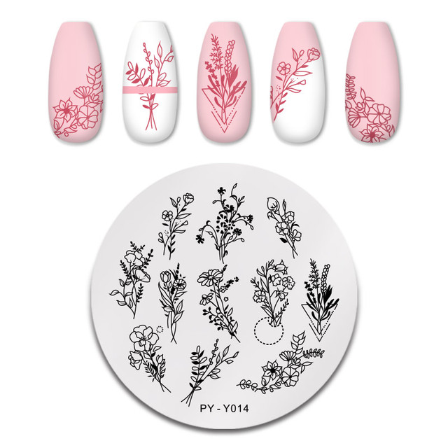 YOU Valentine's Day Nail Stamping Plates Rose Flower Love Theme Nail Art Plate Stainless Steel Nail Design Stencil Tools