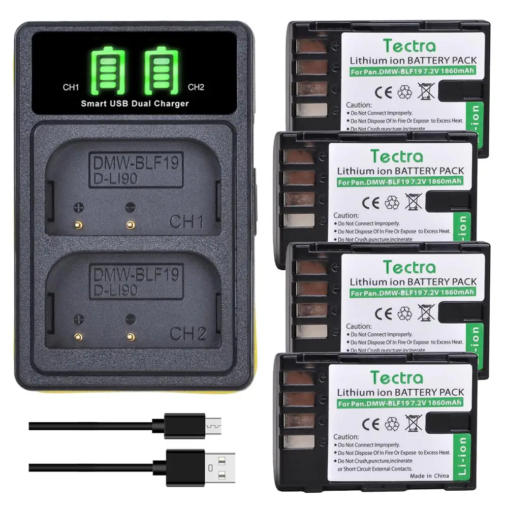 DMW BLF19 dmw blf19 blf19e DMW BLF19e DMW BLF19PP bateria & led carregador usb duplo para