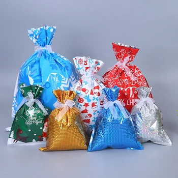 

35pcs Set Christmas Gift Bags Ribbon Drawstring Candy Pouches Packing Storage