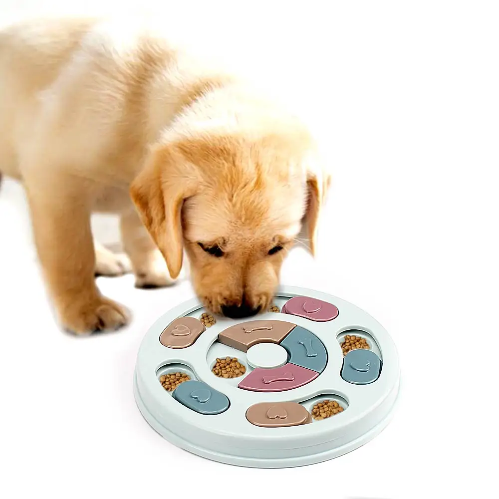 Rompecabezas interactivo para perros medianos y pequeños, juegos de entrenamiento para mascotas, alimentador para cachorros medianos y pequeños, aumento IQ, alimentación de dispensación lenta