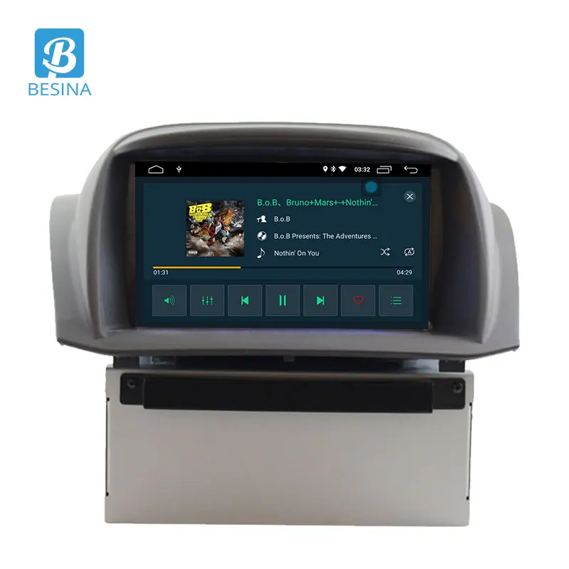 Sale Besina Android 9.0 Car DVD Player For Ford Fiesta 2008-2017 2 Din Car Radio GPS Navigation WiFi Car Multimedia Player Stereo RDS 4