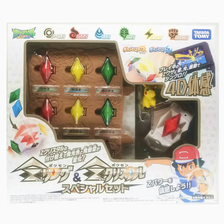 TAKARA TOMY Pokemon japon Original figurine modèle soleil lune jeu tringlerie 4D somatosensoire Bracelet Z 7 cristal enfant cadeau jouets