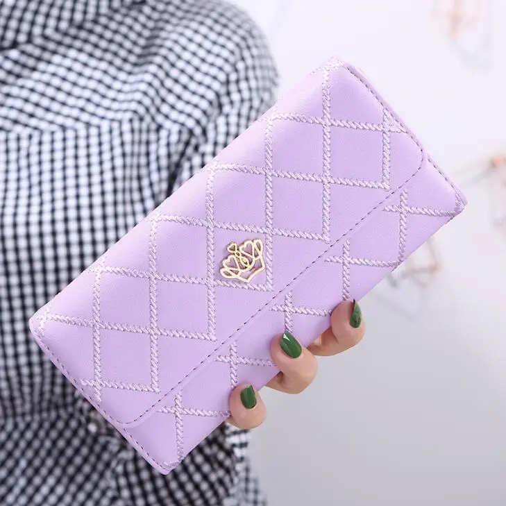 purple Женский тонкий кошелек, женский модный кошелек, держатель для карт, сумка из искусственной кожи, женский многофункциональный Длинный кошелек, Женский кошелек, сумки - Цвет: purple