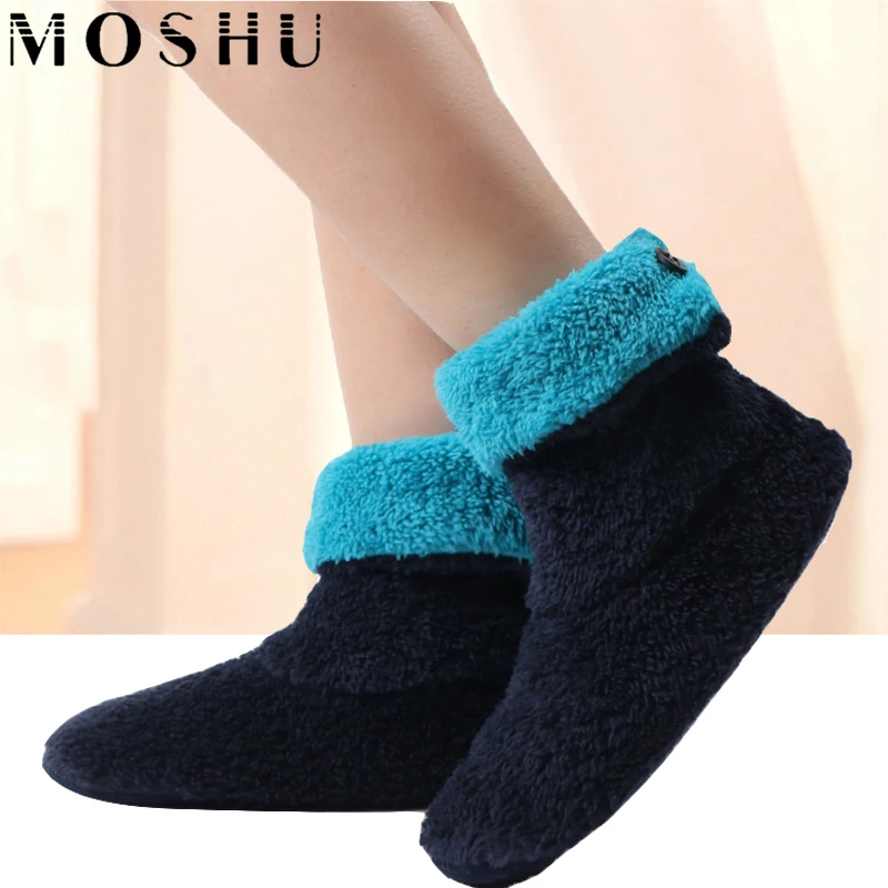 

Winter Women Warm Home Slippers Fleece Slippers Female Sock Shoes Ladies Faux Fur Slides Flats Soft House Slippers For Women