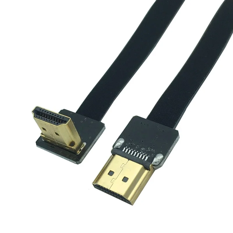 FPV вверх под углом 90 градусов HDMI-совместимый штекер-штекер HDTV FPC плоский кабель