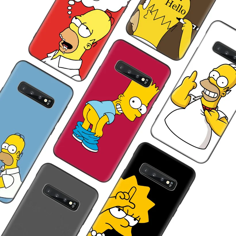 Забавный Homer J. Simpson черный чехол для телефона samsung Galaxy S10+ Plus Lite Note 10 9 8 S9 S8 J4 J6+ Plus S7 S6 Edge Capa