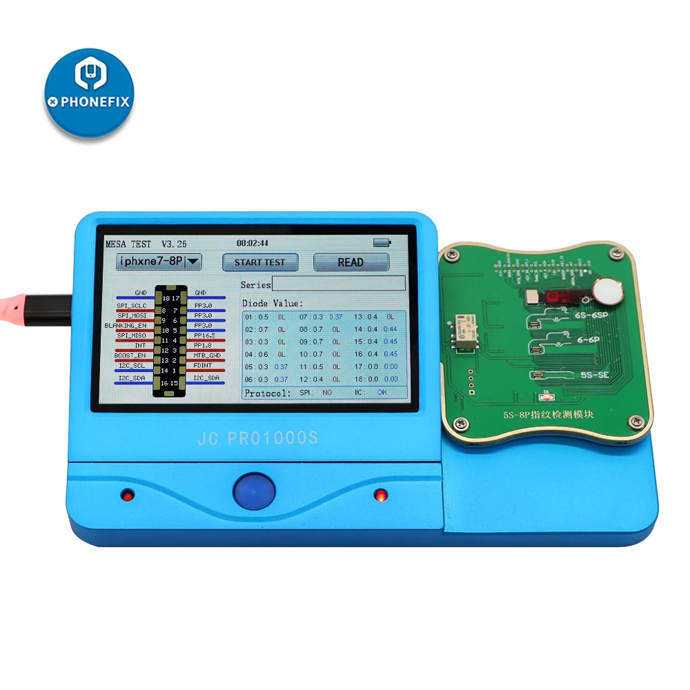 JC Pro1000S FPT-1 Fingerprint Testing Module for iPhone 5S-8P Fault Detection Serial Number Read Write Programmer | Инструменты