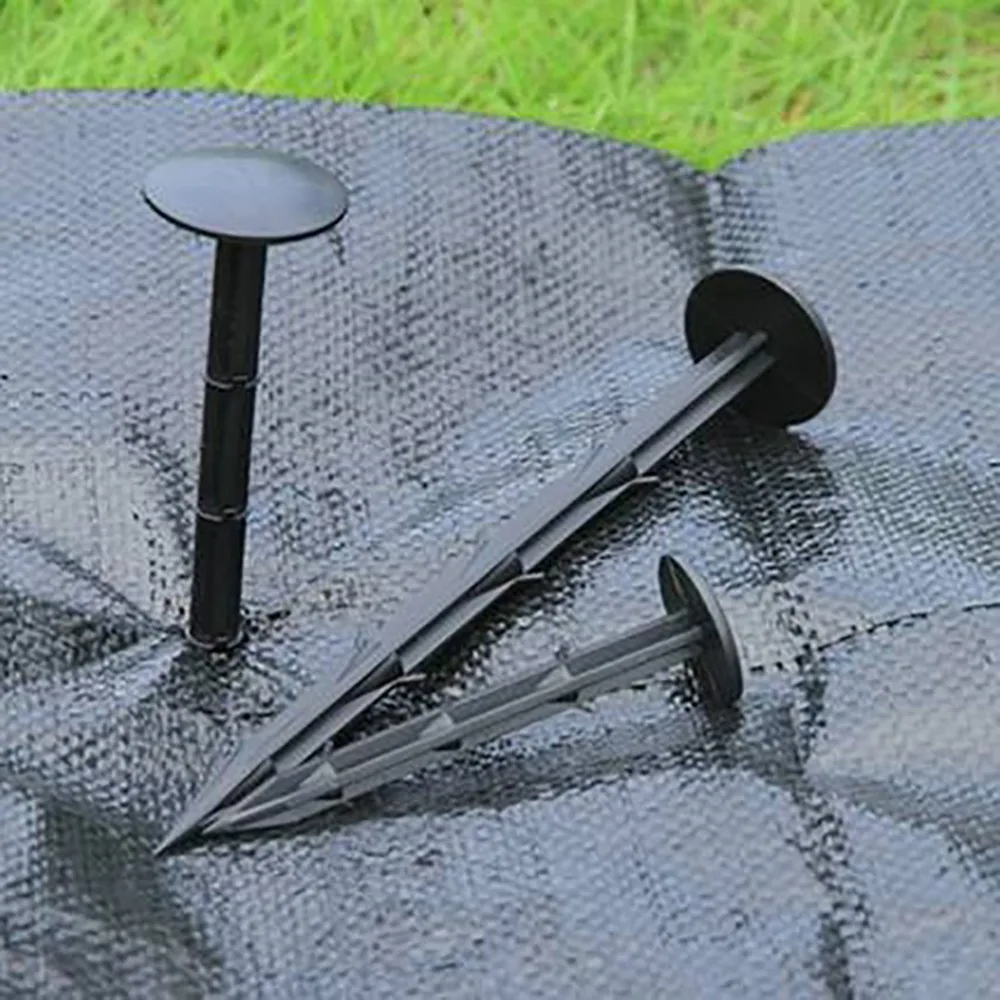 100Pcs 30cm Garden Ground Nail Greenhouse Film Ground Cloth Sunshade Fly Net Fixed Barbed Plastic PP Nails