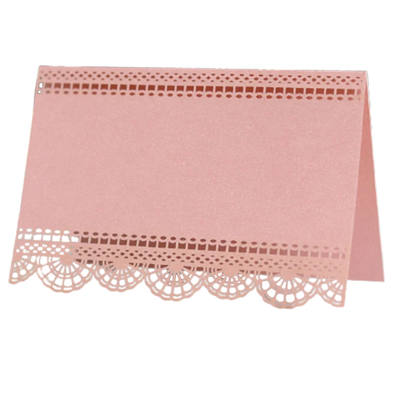 50pcs Flower Laser Cut Table Name Place Cards Lace Name Message Setting Card Greeting Wedding Card Baby Shower Party Favor Decor