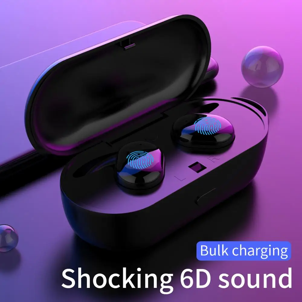 

TWS Bluetooth 5.0 Wireless Earphone Auto Pairing Noice Reduction with Charging box
