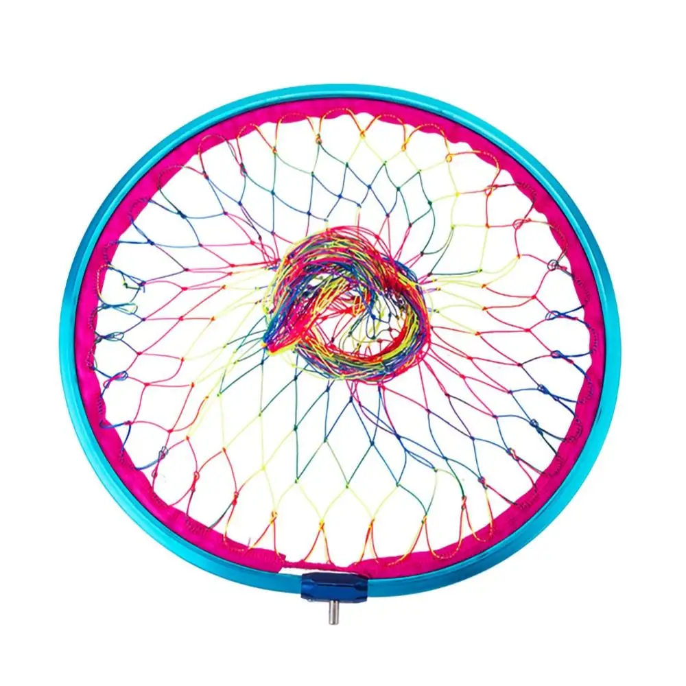 Round/Triangle Fishing Mesh Head Aluminum Alloy Frame Colorful Nylon Fishing Hand Landing Net Head Fishing Tackle