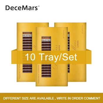 

DeceMars 10 Tray/setBrown Eyelash Extension JBCD Curl8-15 Mix length Eyelash Extension Brown Lash Single natural false eyelashes