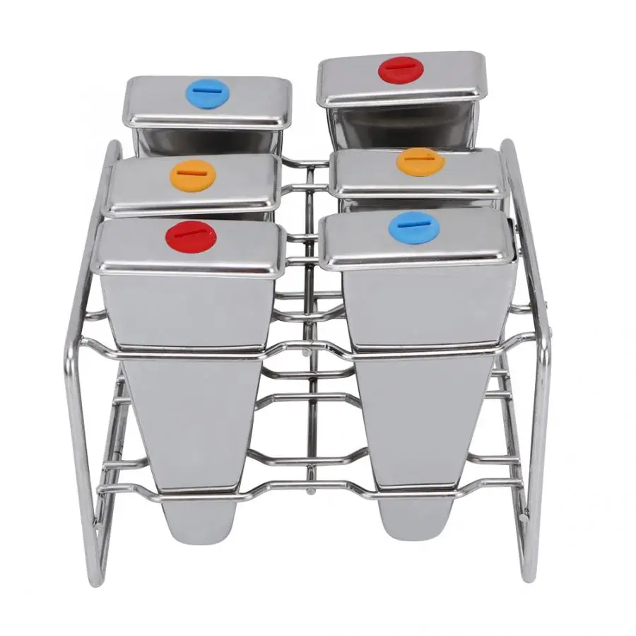 3/6/10PCS Stainless Steel Popsicle Molds Ice Cream Popsicle Holder Sticks Ice Cream Moulds Round/Flat Lolly Maker