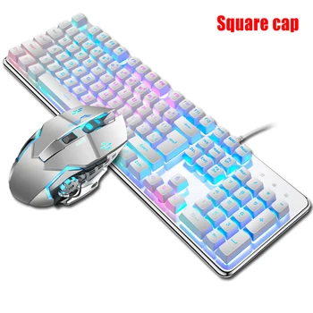 

Mechanical USB Wired Keyboard Mouse Combos Backlit Gaming Keyboard Mice Set with Crystal Panel LHB99