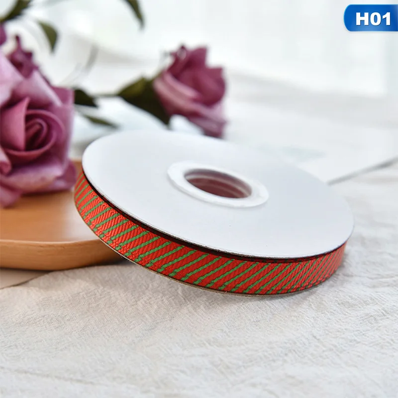250 Yard 10mm Merry Christmas Design Gift Packaging Belt Ribbon Tapes For Wedding Party Christmas Decorations DIY Gifts Wrapping