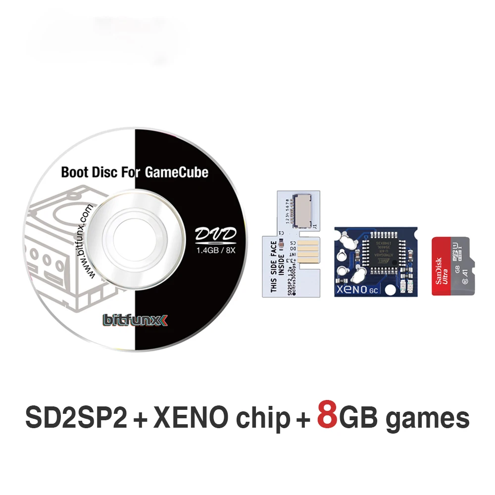 Nintendo NGC TF SD Card Installed Games And SD2SP2 Adapter with Swiss Boot Disc Replacement + XENO Modchip | Электроника