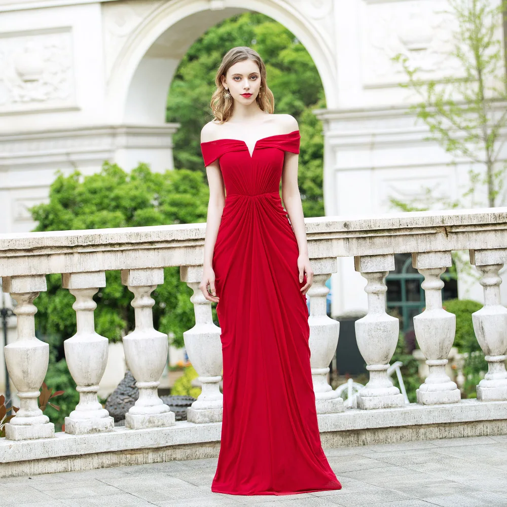 Mujer Vestido Vestido Rojo Largo Aliexpress Gala Vestido De Fiesta