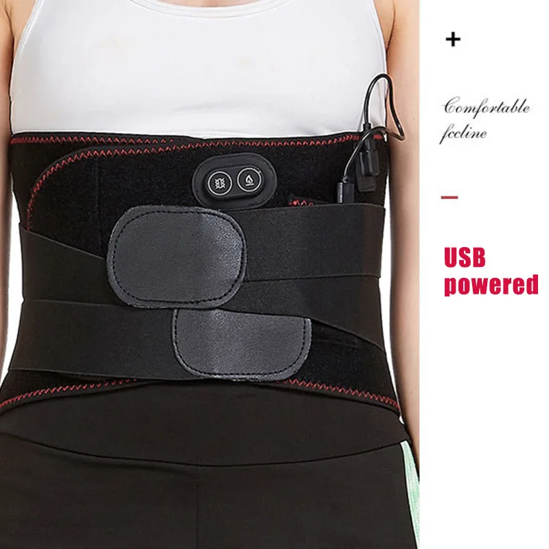 

Good Healthy USB Electric Heating Waist Belt Cordless Heated Massage Wrap Support Adjustable Brace