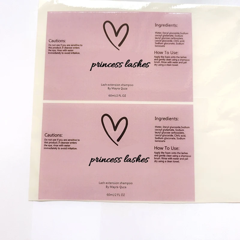 개인 레이블 사용자 정의 속눈썹 포장 상자 스티커 인쇄 로고 맞춤 이름 투명 투명 립 광택 스티커