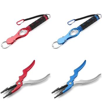 

Aluminum Alloy Fish Control Pliers Catcher Split Grip Fishing Tackle Tool Practical With Scale Optional Fishing