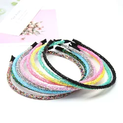 ncmama 10Pcs/lot Korean Solid Glitter Hairband for Girls Fashion Shiny Candy Color Kids Headbands Hair Hoop Hair Accessories