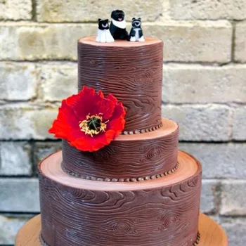 

44x24cm Tree Bark Cake Lace Mat Silicone Lace Mold Baking Border Rind Fondant Mold To Decorate Cakes Lace DIY Baking Tools H195