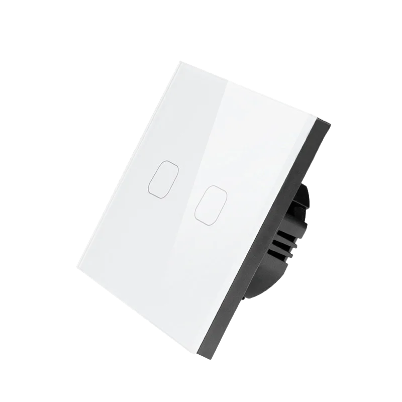 Esooli ЕС/Великобритания Стандартный водонепроницаемый 1/2 банды светодиодный сенсорный выключатель сенсор настенный выключатель лампы закаленное стекло настенный выключатель лампы - Цвет: 2 Gang White