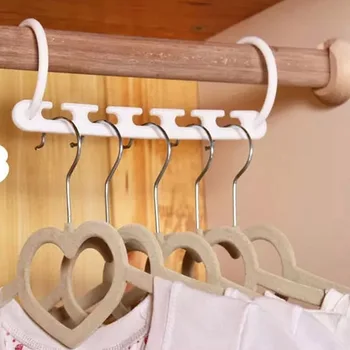 

1 Pc Space Saving Hanger Storage Plastic Clothes Hanging Hook Organizador Wardrobe Hanger With Hook Closet Organizer