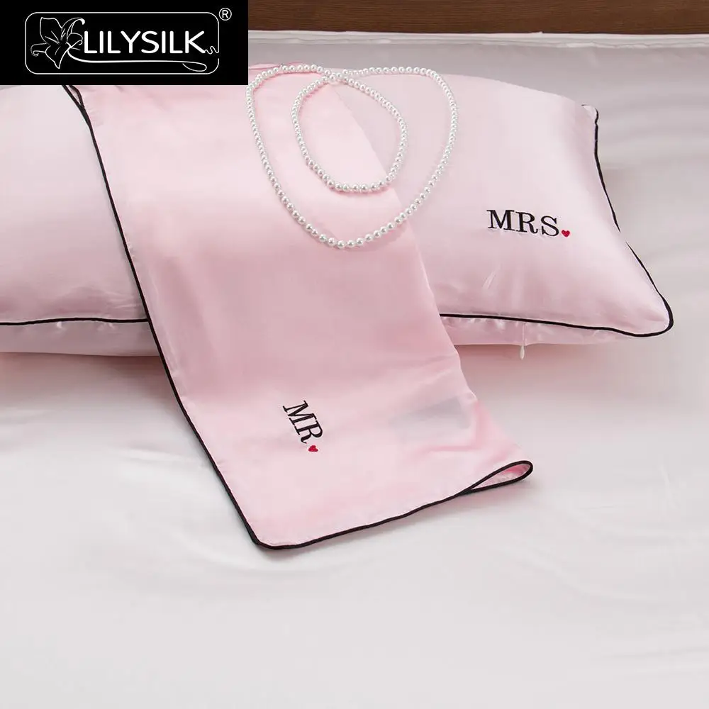 Lilysilk 19momme шелковые наволочки с монограммой для пара роскошных Красота чистый 100 натурального На молнии;
