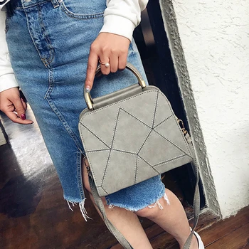 

Women Casual Thread Top Handle Bags Ladies Vintage Hand Bag Designers Luxury Shoulder Brand Zipper PU Leather Crossbody Handbags