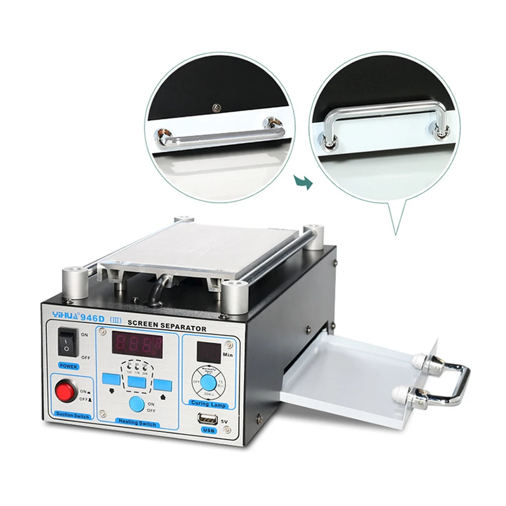 YIHUA lcd сепаратор Встроенный вакуумный насос телефон стекло Сплит экран ремонт Сепаратор машина с нагревательной пластиной отверждения света