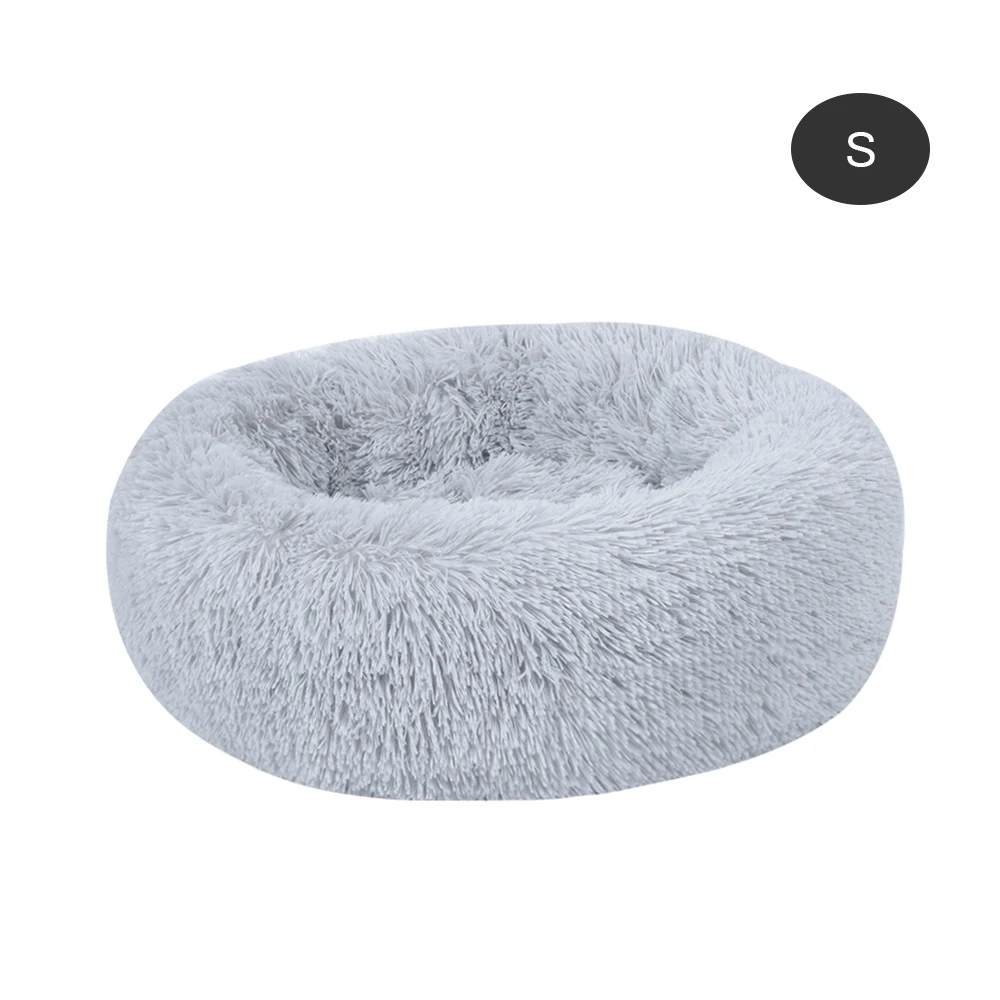 Long Plush Dog Bed Washable Pet Cat Bed Dog Round Breathable Lounger Sofa Cat Bed For Cat Dogs Super Soft Plush Pads Dogs Mat - Цвет: C-2