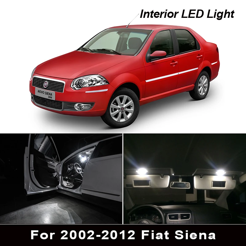 Bombillas LED Canbus para interiores, kit de luces de lectura de domo, mapa, accesorios para Fiat Siena 2002 2012, 7 Uds.|Lámpara señalización| - AliExpress