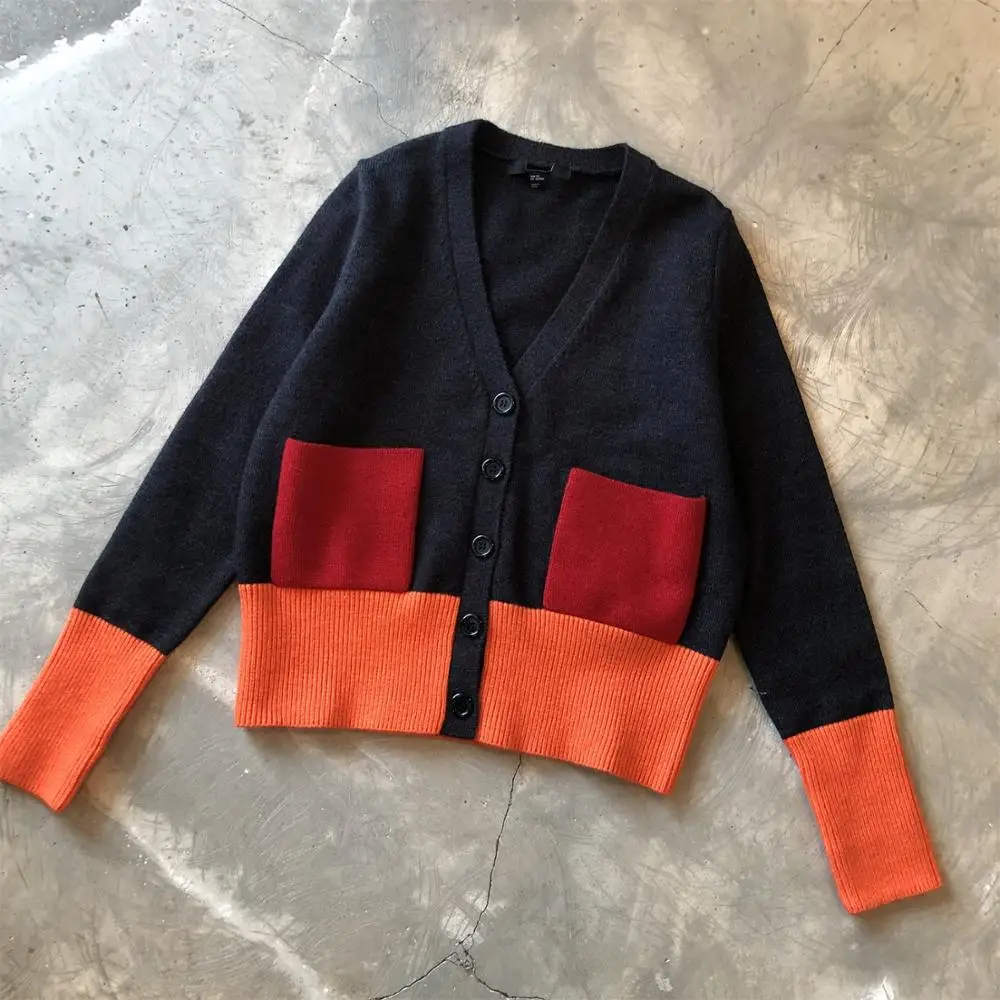 ^Cheap Fashion Women V-neck Knitted Cardigan Color Patchwork Wool Laidies Long Sleeve Sweater Coat Knitwear Single-breasted Outwear Top ^Cheap Fashion Women V-neck Knitted Cardigan Color Patchwork Wool Laidies Long Sleeve Sweater Coat Knitwear Single-breasted Outwear Top