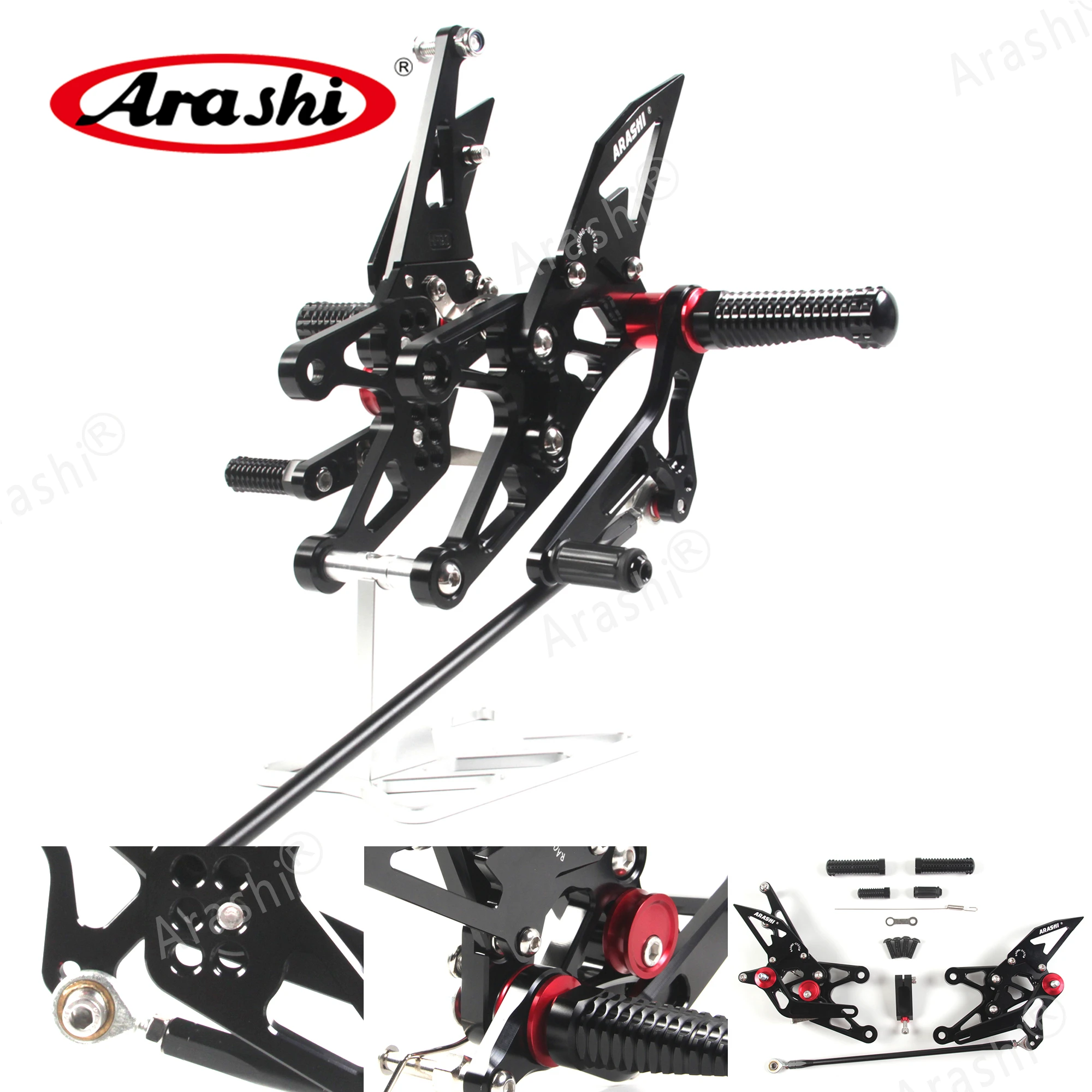 Arashi для YAMAHA YZF R1 2007 2008 07-08 ЧПУ Регулируемые подножки для ног Rider задние наборы Rearset Подножка для ног алюминий