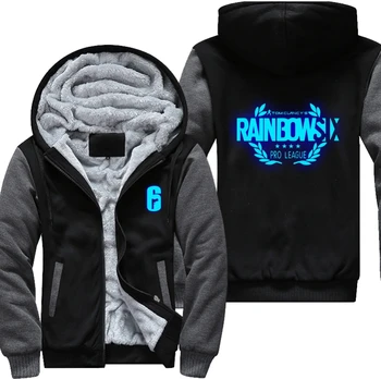 

Dropshipping Rainbow Six Siege Winter Coat Game Cosplay For Men Hoodies Thicken Coat Fleece Sweatshirts Cotton Jacket