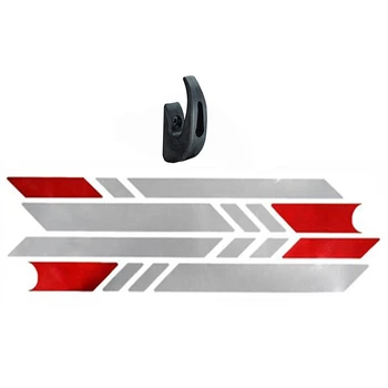 

Reflective Stickers for Xiaomi Mijia M365 Electric Scooter Reflect Light Tags (White + Red #2) with Scooter Hook Electric Hook E