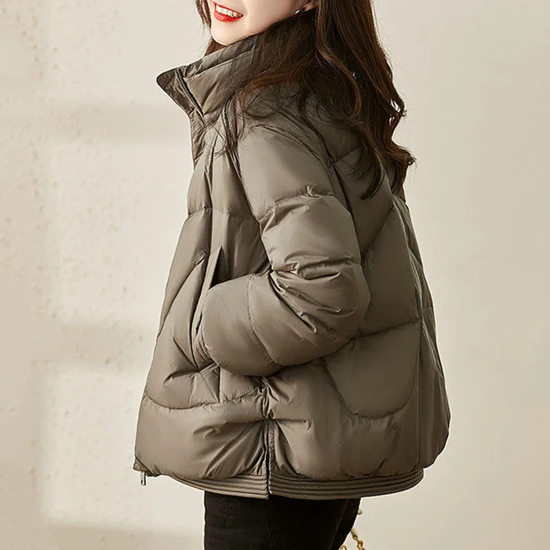 

Parka Women's Plus Size Short Dadded Coats 2020 Winter Down Cotton-Padded Clothes Splicing Turtleneck Warm Parkas Jackets Woman